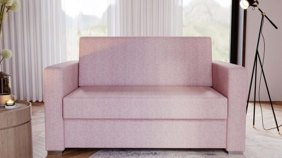 Miniaturka 22 - Klasyczna Rozkładana Beżowa Sofa do Salonu BOSTIN MINI