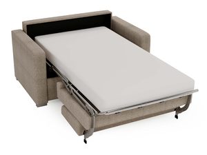 Miniaturka 12 - Beżowa sofa mini rozkładana z materacem perspektywa