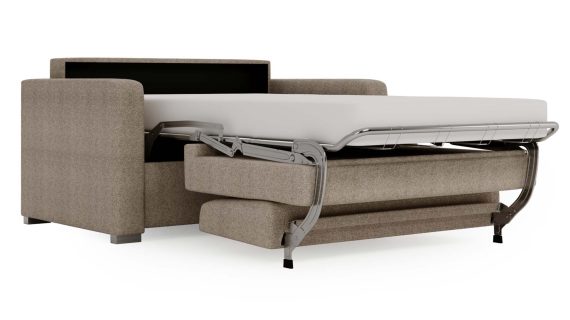 Miniaturka 16 - Klasyczna Rozkładana Beżowa Sofa do Salonu BOSTIN MINI