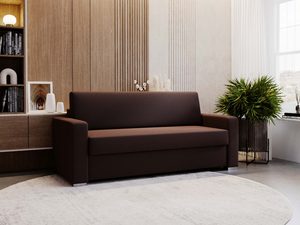 Miniaturka 11 - Sofa trzyosobowa brązowa czekoladowa w eleganckim wnętrzu