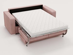 Miniaturka 5 - Różowa sofa rozkładana z włoskim mechanizmem materac widoczny