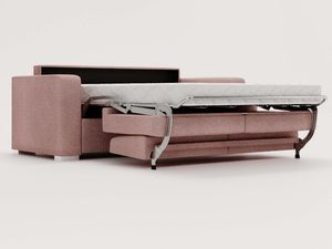 Miniaturka 6 - Sofa różowa z rozłożoną funkcją spania profil boczny