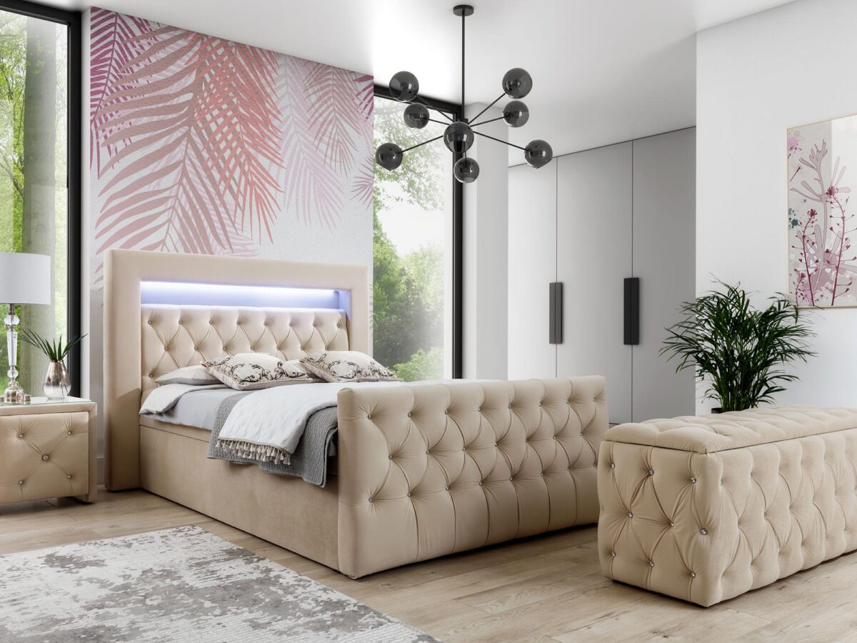 Sypialnia glamour zestaw mebli