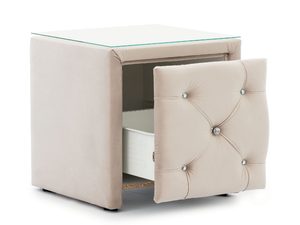 Miniaturka 2 - Pufa tapicerowana pikowana z wbudowaną szufladą