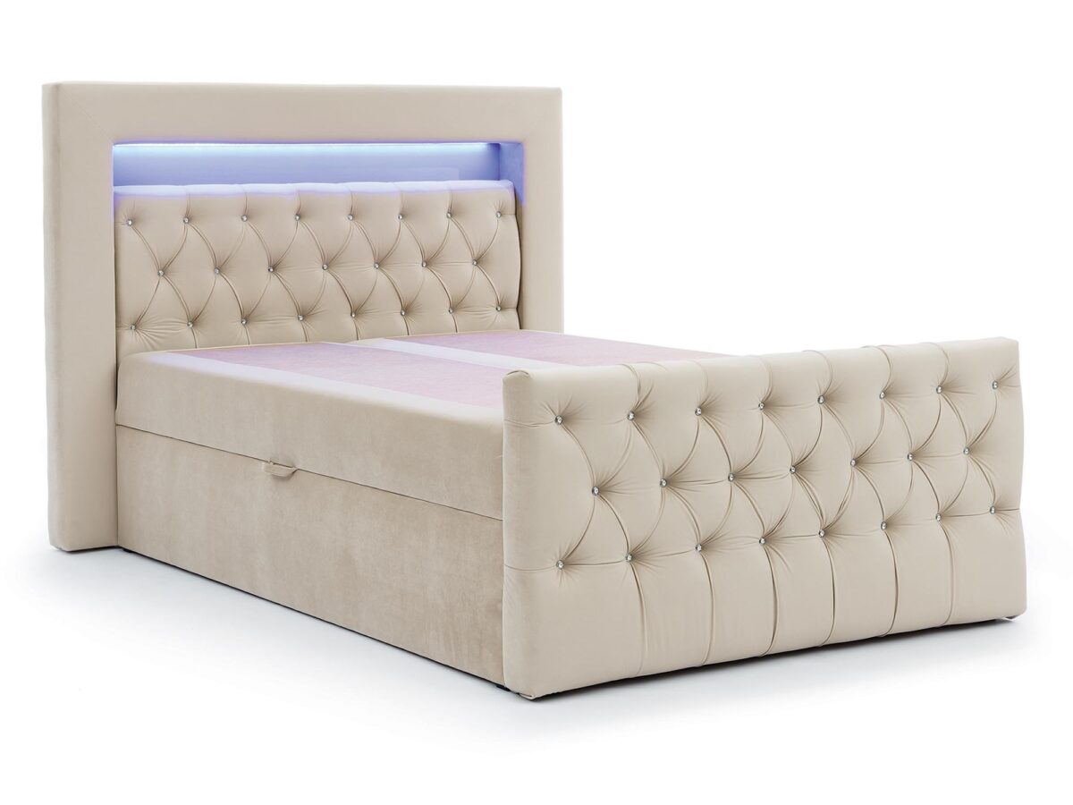 Luksusowe Łóżko Pikowane w Stylu Glamour PERA