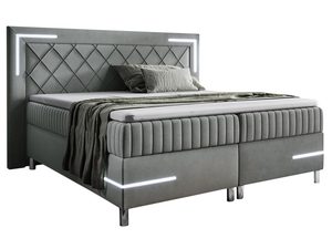 Miniaturka 3 - Nowoczesne łóżko sypialniane szare z eleganckim pikowaniem