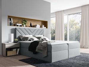 Miniaturka 5 - Łóżko tapicerowane, szare w stylu nowoczesnym