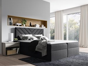 Miniaturka 6 - Łóżko tapicerowane, w kolorze szarym w styl nowoczesnym