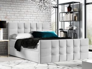 Miniaturka 8 - Szare łóżko tapicerowane z pikowanym zagłówkiem