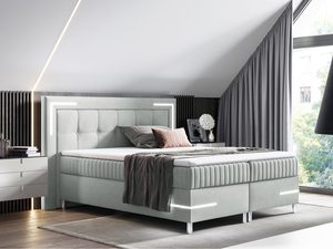 Miniaturka 4 - Łóżko tapicerowane w miętowym kolorze z pikowanym zagłówkiem