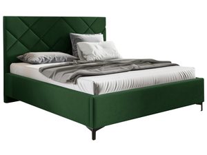 Miniaturka 6 - Łóżko tapicerowane w kolorze zielonym z prostym zagłówkiem – stylowe łóżko do sypialni, idealne do klasycznych wnętrz.