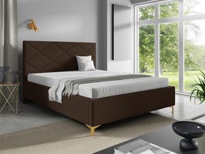 Miniaturka 5 - Brązowe łóżko z wysokim zagłówkiem w klasycznej aranżacji sypialni