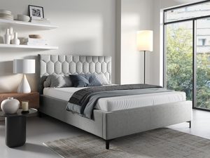 Miniaturka 7 - Łóżko kontynentalne z zagłówkiem w kolorze jasnoszarym