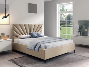 Miniaturka 7 - Łóżko kontynentalne w kolorze beżowym z regulowanym stelażem – funkcjonalne łóżko do sypialni, które zapewnia maksymalny komfort.