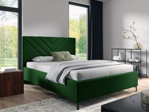 Miniaturka 2 - Tapicerowane łóżko w kolorze zielonym z pikowanym zagłówkiem – nowoczesne łóżko do sypialni, idealne do wyrazistych wnętrz.