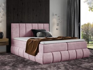 Miniaturka 4 - Łóżko tapicerowane w kolorze różowym, styl glamour