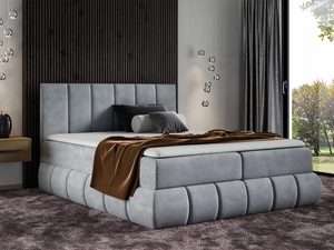 Miniaturka 6 - Łóżko tapicerowane w kolorze szarym, styl glamour