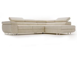 Miniaturka 20 - Beżowa sofa narożna z otwartym mechanizmem przechowywania