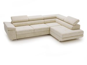 Miniaturka 22 - Jasnobeżowa sofa narożna z funkcją spania i pojemnikiem na pościel