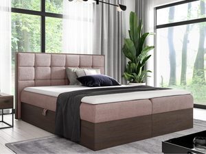 Miniaturka 14 - Eleganckie łóżko z wysokim zagłówkiem i ciemnym brązowym korpusem