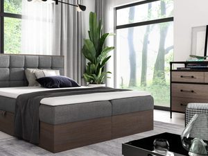 Miniaturka 9 - Nowoczesne łóżko z pojemnikiem, w kolorze grafitowym