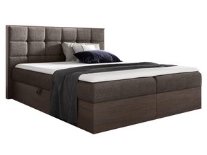 Miniaturka 1 - Brązowe łóżko z wezgłowiem typu soft panel i pojemnikiem