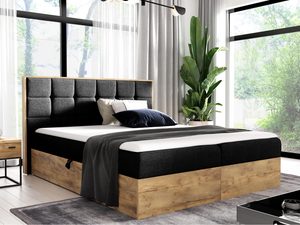 Miniaturka 16 - Nowoczesne łóżko tapicerowane z kontrastowym zagłówkiem