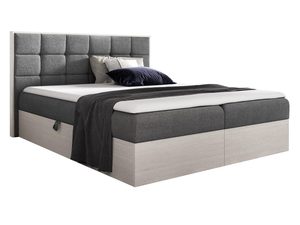 Miniaturka 7 - Łóżko z dekoracyjnymi przeszyciami i jasnoszarą tapicerką