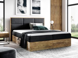Miniaturka 9 - Nowoczesne łóżko w kolorze antracytowym z naturalną ramą z drewna