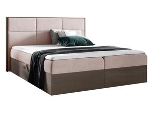 Miniaturka 4 - Łóżko z geometrycznym zagłówkiem i miękkim obiciem w kolorze różowym