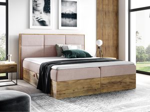 Miniaturka 12 - Nowoczesne łóżko z pikowanym zagłówkiem i miękkim obiciem w kolorze różu