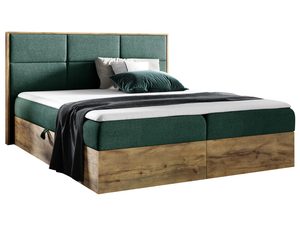 Miniaturka 6 - Tapicerowane łóżko w kolorze butelkowej zieleni z prostym zagłówkiem