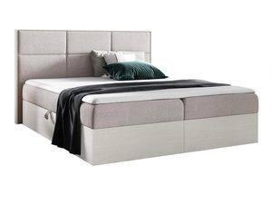 Miniaturka 5 - Pudroworóżowe łóżko z jasną podstawą i klasycznym zagłówkiem