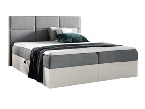 Miniaturka 7 - Szare łóżko z kontrastowym wykończeniem podstawy