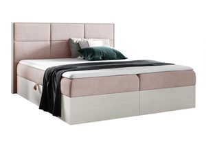 Miniaturka 3 - Jasno różowe łóżko z pojemnikiem i eleganckim wezgłowiem