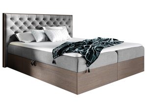 Miniaturka 6 - Szare łóżko z pikowanym zagłówkiem w stylu klasycznym