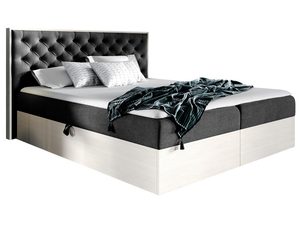 Miniaturka 1 - Łóżko z czarną tapicerką i białą ramą – kontrastowy styl nowoczesny