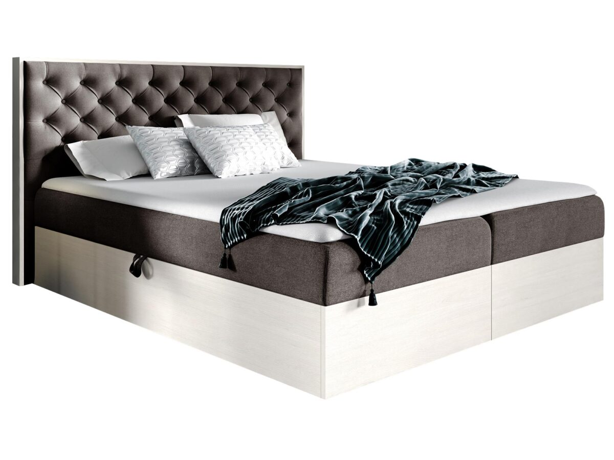 Klasyczne Łóżko Tacpicerowane BRAGA 3  z Pikowanym Zagłówkiem