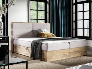 Miniaturka 7 - Tapicerowane łóżko w stylu loft z drewnianym korpusem