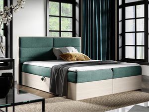 Miniaturka 11 - Zielone łóżko sypialniane z pojemnikiem i kontrastowymi dodatkami