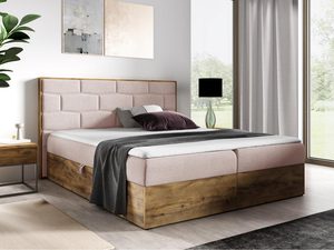 Miniaturka 7 - Tapicerowane łóżko z drewnianym korpusem i eleganckim wykończeniem