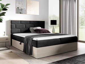 Miniaturka 5 - Antracytowe łóżko tapicerowane z pionowym pikowaniem w stylu nowoczesnym