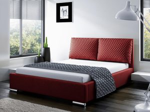 Miniaturka 4 - Czerwone łóżko z prostokątnym zagłówkiem