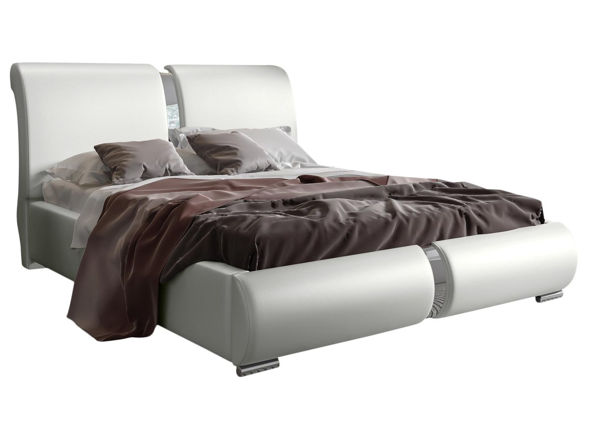 Stylowe Łóżko Sypialniane z Profilowanym Zagłówkiem ELIZA
