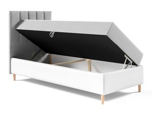 Miniaturka 3 - Szare łóżko z białą podstawą i otwartym pojemnikiem