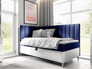 Miniaturka 8 - Granatowo-białe łóżko – elegancja i stonowany chłód.