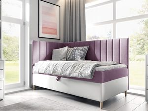 Miniaturka 7 - Fioletowo-białe łóżko – pastelowa wersja glamour.