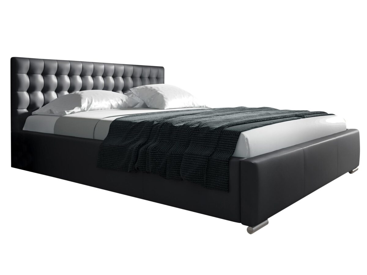 Stylowe Tapicerowane Łóżko z Pikowanym Zagłówkiem SANTAG