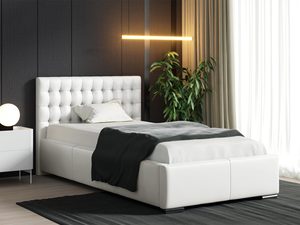 Miniaturka 4 - Białe łóżko z podświetleniem LED – ten sam model w jasnej wersji.