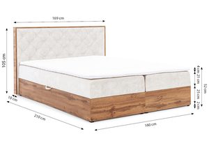 Miniaturka 4 - Rysunek techniczny łóżka z materacem i zagłówkiem, styl klasyczny